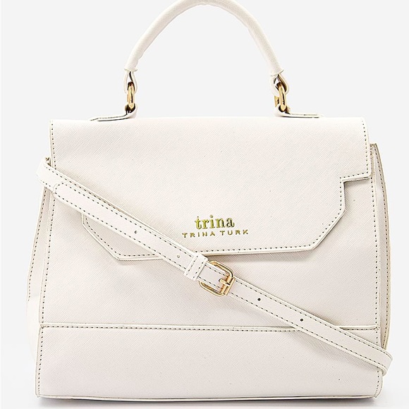 Trina Turk Handbags - NWT Trina Turk Top Handle Satchel with Crossbody Strap in White